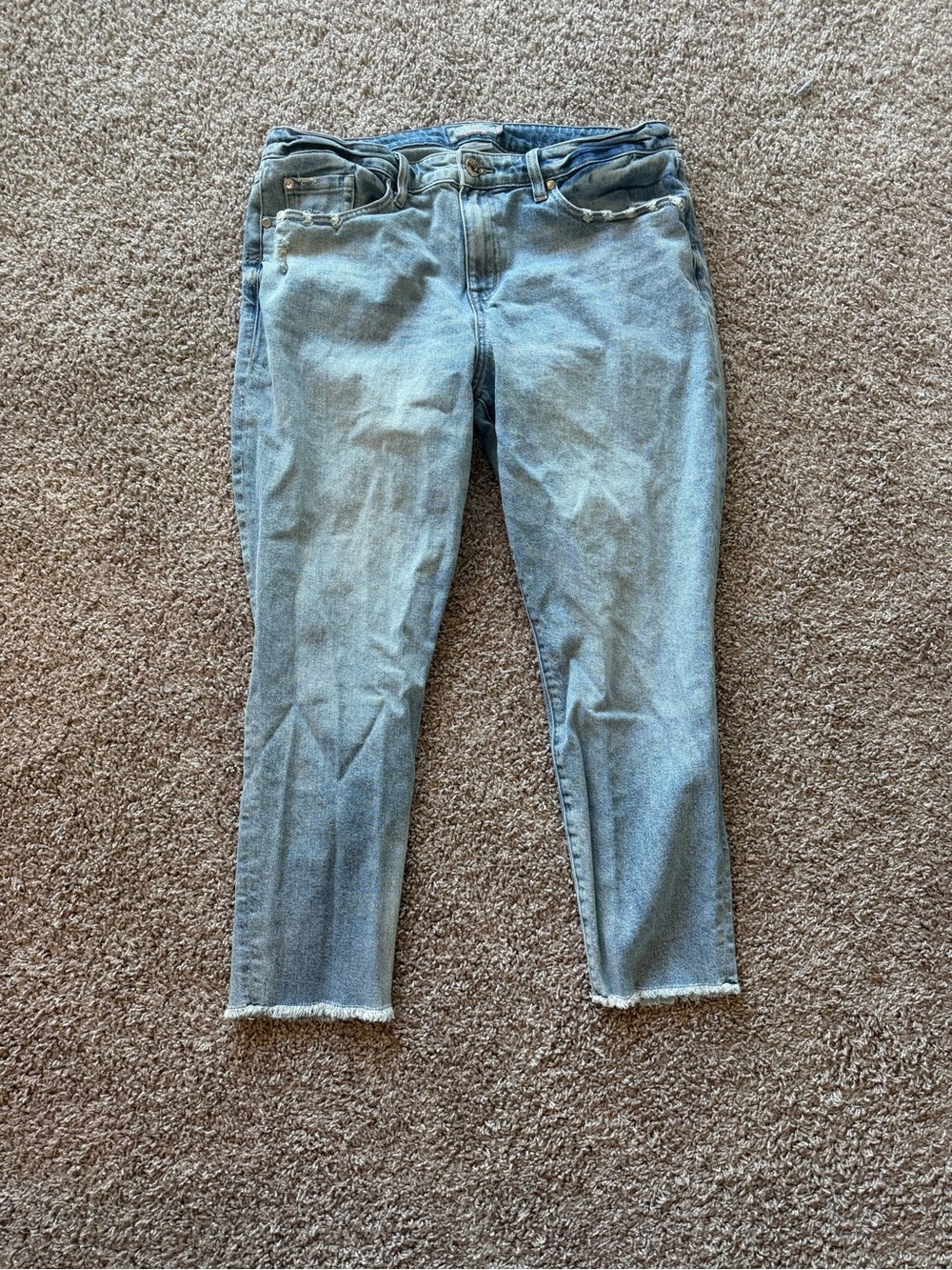 torrid Light Blue High Rise Straight Jeans with Raw Hem